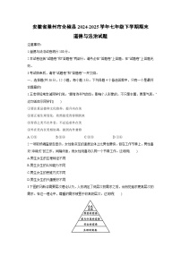 安徽省滁州市全椒县2024-2025学年七年级下学期期末道德与法治试卷