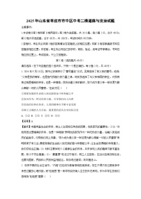 2025年山东省枣庄市市中区中考二模[中考模拟]道德与法治试卷（解析版）