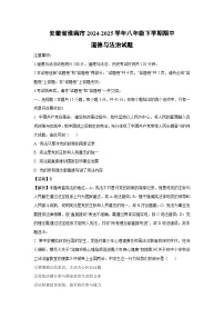 安徽省淮南市2024-2025学年八年级下学期期中道德与法治试卷（解析版）