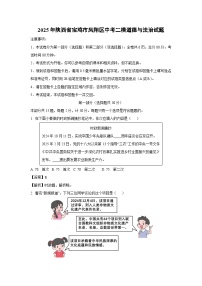 2025年陕西省宝鸡市凤翔区中考二模[中考模拟]道德与法治试卷（解析版）