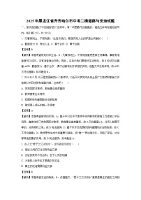 2025年黑龙江省齐齐哈尔市中考二模道德与法治试卷（解析版）