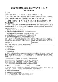 【9道期中】安徽省亳州市蒙城县2024-2025学年九年级11月月考道德与法治试题(含解析)