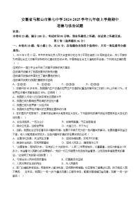 【9道期中】安徽省马鞍山市第七中学2024-2025学年九年级上学期期中道德与法治试题（含解析）