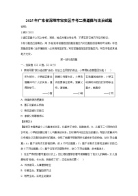 2025年广东省深圳市宝安区中考二模[中考模拟]道德与法治试卷（解析版）