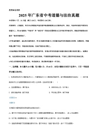 2025年广东省中考道德与法治真题（解析卷）