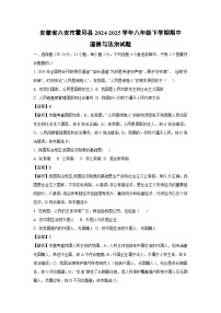 安徽省六安市霍邱县2024-2025学年八年级下学期期中真题道德与法治试卷（解析版）