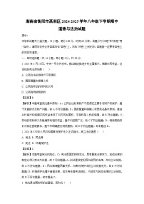 湖南省衡阳市蒸湘区2024-2025学年八年级下学期期中道德与法治试卷（解析版）