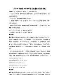 2025年安徽省阜阳市中考三模道德与法治试卷（解析版）