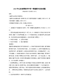 2025年山东省莱西市中考一模道德与法治试卷（解析版）