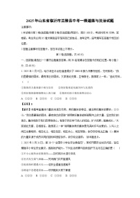 2025年山东省临沂市兰陵县中考一模[中考模拟]道德与法治试卷（解析版）
