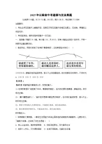 云南省2025年中考真题道德与法治试卷（解析版）