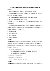 【道德与法治】2025年安徽省宿州市泗县中考一模试题（解析版）