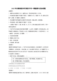 【道德与法治】2025年安徽省宿州市泗县中考一模试题（解析版）