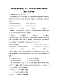 甘肃省武威市凉州区2024-2025学年七年级下学期期末道德与法治试卷