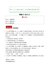 三年（2023-2025）中考道德与法治真题分类汇编：专题05 青春时光（原卷版）