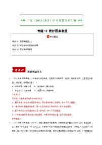 三年（2023-2025）中考道德与法治真题分类汇编：专题12 维护国家利益（解析版）