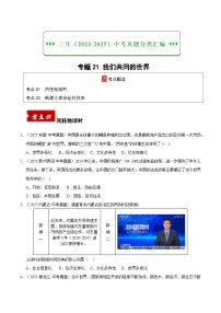 三年（2023-2025）中考道德与法治真题分类汇编：专题21 我们共同的世界（原卷版）