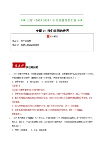 三年（2023-2025）中考道德与法治真题分类汇编：专题21 我们共同的世界（解析版）