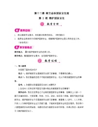 初中政治 (道德与法治)人教版（2024）八年级上册（2024）维护国家安全教案设计