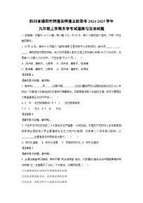四川省绵阳市梓潼县梓潼五校联考2024-2025学年九年级上学期开学考试道德与法治试题（解析版）