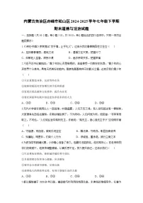 内蒙古自治区赤峰市松山区2024-2025学年七年级下学期期末道德与法治试卷