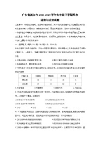 广东省茂名市2024-2025学年七年级下学期期末道德与法治试题