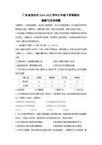 广东省茂名市2024-2025学年七年级下学期期末道德与法治试题