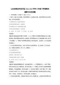 山东省烟台市经开区2024-2025学年八年级下学期期末试题道德与法治试卷（解析版）