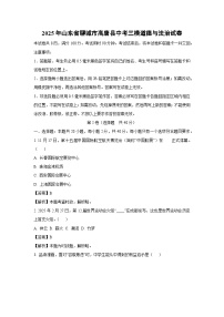 2025年山东省聊城市高唐县中考三模试卷道德与法治试卷（解析版）