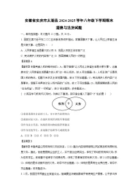 安徽省安庆市太湖县2024-2025学年八年级下学期期末道德与法治试题（解析版）