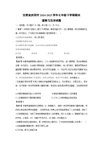 甘肃省庆阳市2024-2025学年七年级下学期期末道德与法治试题（解析版）