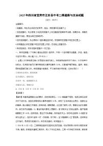 2025年四川省宜宾市江安县中考二模道德与法治试题（解析版）