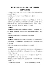浙江省宁波市2024-2025学年七年级下学期期末道德与法治试题（解析版）