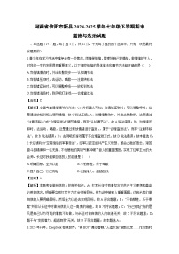 河南省信阳市新县2024-2025学年七年级下学期期末道德与法治试题（解析版）
