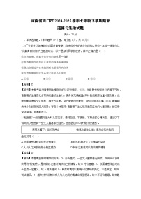 河南省周口市2024-2025学年七年级下学期期末道德与法治试卷（解析版）