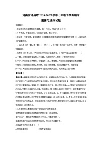河南省许昌市2024-2025学年七年级下学期期末道德与法治试卷（解析版）