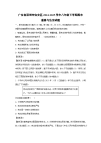 广东省深圳市宝安区2024-2025学年八年级下学期期末道德与法治试题（解析版）