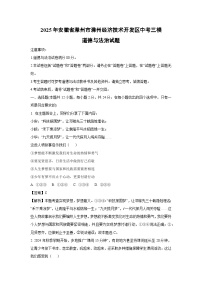 2025年安徽省滁州市滁州经济技术开发区中考三模道德与法治试卷（解析版）