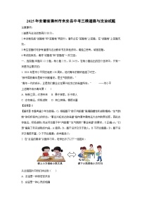 2025年安徽省滁州市来安县中考三模道德与法治试卷（解析版）