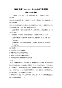 云南省曲靖市2024-2025学年八年级下学期期末道德与法治试卷（解析版）