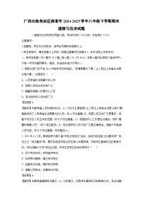 广西壮族自治区贵港市2024-2025学年八年级下学期期末道德与法治试卷（解析版）