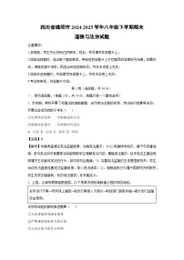 四川省绵阳市2024-2025学年八年级下学期期末道德与法治试卷（解析版）