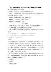 2025年贵州省铜仁市万山区中考三模道德与法治试卷（解析版）