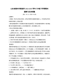 山东省德州市禹城市2024-2025学年八年级下学期期末道德与法治试题（解析版）