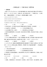 人教版（2024）八年级上册我与社会练习
