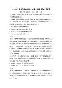 2025年广东省茂名市高州市中考二模道德与法治试题（解析版）