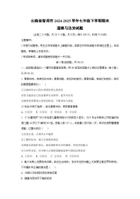 云南省普洱市2024-2025学年七年级下学期期末道德与法治试卷（学生版）