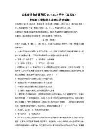 山东省烟台市蓬莱区2024-2025学年（五四制）七年级下学期期末道德与法治试卷（学生版）