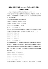 湖南省岳阳市平江县2024-2025学年九年级下学期期中道德与法治试卷（学生版）