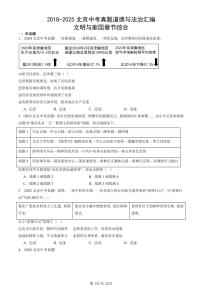 2018-2025北京中考真题道德与法治汇编：文明与家园章节综合   有答案